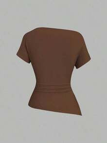 Camiseta casual asimétrica de hombro para mujer - Multicolor 6 - Ver 3