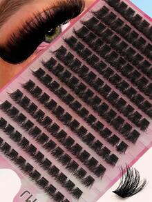 156pcs D-Curl Mixed Length 8-16mm Fluffy & Lightweight False Eyelashes, Natural Lash Extension, Reusable Eyelash Cluster - View 5