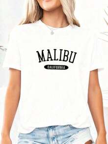 Classic Style T-Shirt Malibu, California, CA - White - View 7