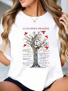 Camiseta de cuello redondo de mujer con impresión del día de la madre deiernes Santo| Diseño minimalista, cómodo y transpirable, i para el uso casual diario, estilo elegante l, esencial para las fiestas de verano, envío local, impresión 2D - Blanco - Ver 10