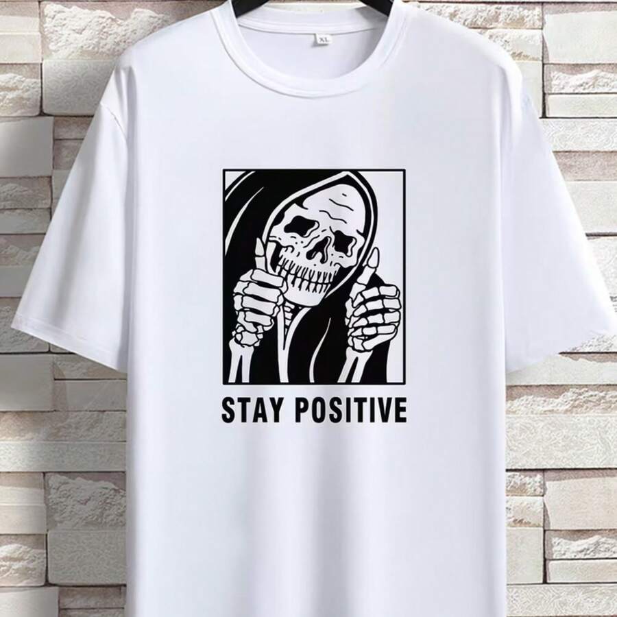 Camiseta impresa para hombres y mujeres - Blanco - Ver 1