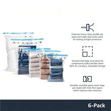 4 paquetes de bolsas de almacenamiento al vacío de alta resistencia para ropa, mantas y edredones - Hermético con bomba manual, reutilizable y resistente al desgarro, perfecto para viajes, mudanzas y almacenamiento estacional - Multicolor - Ver 11
