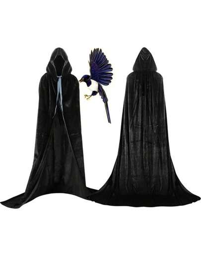 Áo choàng hóa trang Halloween một lớp có mũ trùm đầu, unisex, dành cho người lớn, thích hợp cho các buổi tiệc tùng và biểu diễn.