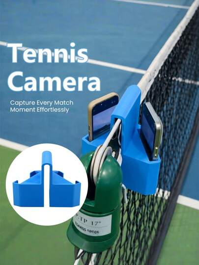 Giá đỡ điện thoại kiêm camera gắn lưới tennis hai khe, giá đỡ điện thoại thông minh rảnh tay an toàn để ghi lại các trận đấu tennis và pickleball, các buổi tập luyện, phân tích cú đánh, công cụ quay video thể thao.