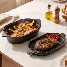 EZIFY Multi‑Functional Combo Oval Dutch Oven, 2‑In‑1 Cast Iron Bread Baking Cookware, Dual‑Use Stew & Fry Pan For Home Cooking - View 7