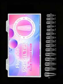240 Pieces, 15-Grid Boxed, Transparent, Fully Frosted Ballet Nail Tips, Half-Stick And Full-Stick Dual-Use Nails - Clear - View 2
