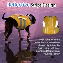 Dog Life Jacket With Reflective Strips, High Buoyancy And Rescue Handle, Tear-Resistant Material Dog Life Vest, Suitable For Small, Medium And Large Dogs, Pet Water Safety Swimming Vest For Swimming, Boating, Surfing And Other Water Activities - Yellow - View 6