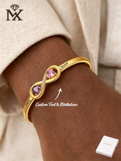 Pulseira de Pedra Personalizada com Nome e Aniversário, Dois Nomes em Inglês: Joia de Casais Femininos, Acessório de Vestuário e Tricô, Fonte Artística Manuscrita, Clássica e Eterna. Simples e Bela, Design Único, Acessório Diário Versátil Adequado para Primavera, Verão, Outono e Inverno. Um Presente Surpresa para Mãe, Avó, Amigos e Família no Natal, Ação de Graças, Aniversário e Reuniões Familiares