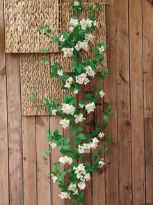 1pc 1.8m Artificial Rose Flower Vine With Green Leaves, Decor For Room, Party, Home, Wedding, Birthday, Christmas, Wall Arch, Spring Red Flowers - Bougainvillea Vines Pink - View 8