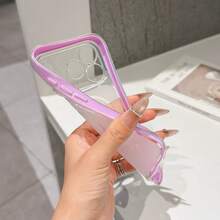 Funda de teléfono transparente de dos tonos estética, funda delgada 2 en 1 a prueba de golpes con borde negro incorporado y recortes precisos para la cámara, funda transparente compatible con iPhone - Negro - Ver 7