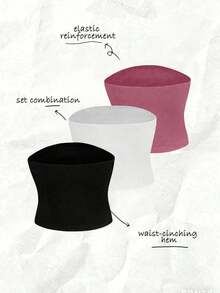 3 piezas Top bandeau de rayas - Multicolor 4 - Ver 2