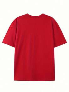 Plain Short-Sleeved T-Shirt, Perfect For Spring And Summer. Casual Women's Shirt, Top, Short-Sleeved T-Shirt. Ideal For Lounging At Home, Casual Wear, Shopping, Or Outdoor Sports. Suitable For Both Men And Women. - 紅色的 - 查看 2