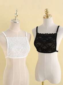 1pc/2pcs Lace Camisole One-Piece Low Neckline Fake Collar - Multicolor - View 1