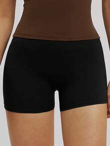 TimeOff 1 pieza Pantalones cortos deportivos de mujer con ajuste ceñido y diseño en V cruzado en la cintura - Negro - Ver 5