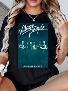 Personas unidas bajo luces azuladas simbolizan diversidad fuerza colectiva y energía artística moderna resaltando unión cultural y espíritu libre camiseta de mujer casual cómoda para uso diario - Negro - Ver 8