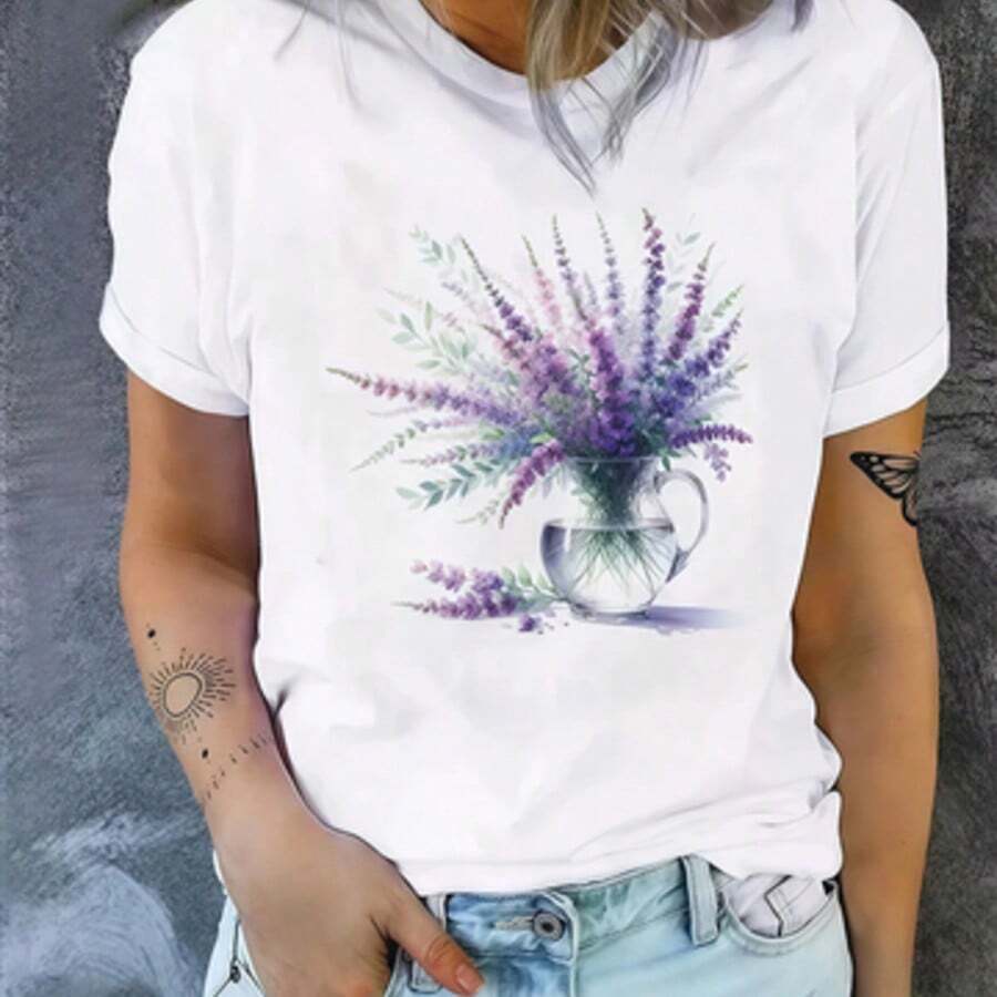 Camiseta para Mujer con Diseño de Oso Minimalista y Texto - Blanco - Ver 1