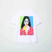 Women's T-Shirts Y2k Embroidered Round Neck HarAJsuku Vintage Short Sleeve T-Shirt Women's Stitch Tops Blouse 2024 - 款式 - 查看 1