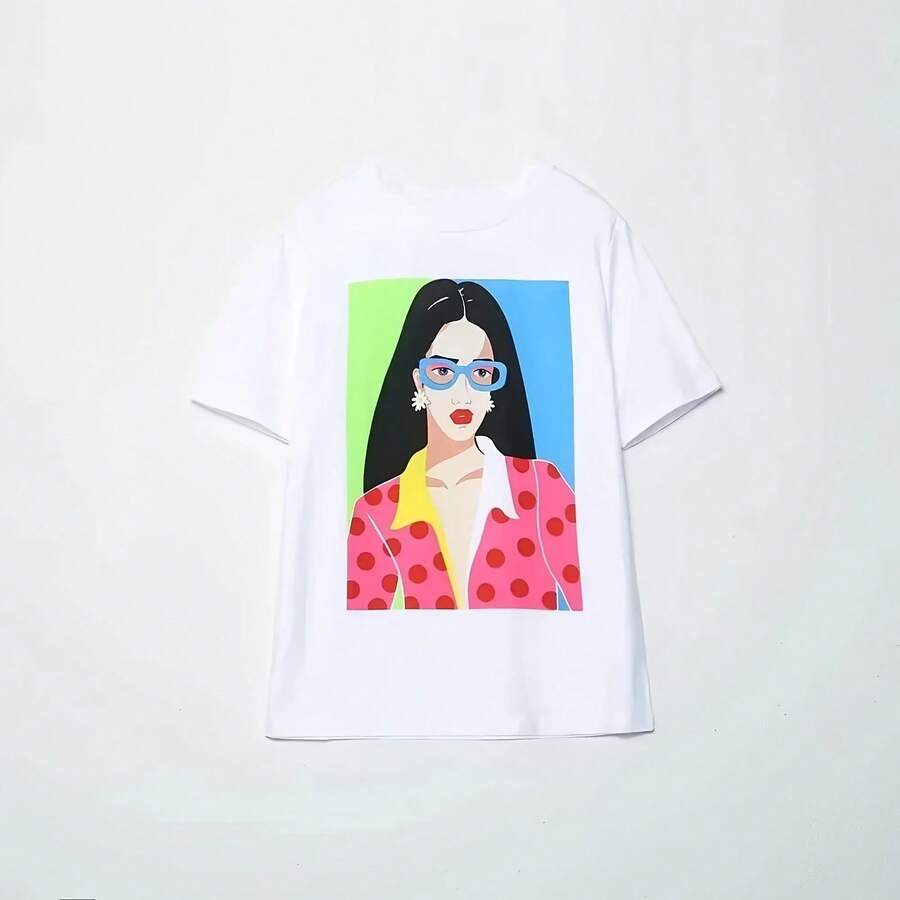 Women's T-Shirts Y2k Embroidered Round Neck HarAJsuku Vintage Short Sleeve T-Shirt Women's Stitch Tops Blouse 2024 - 款式 - 查看 1
