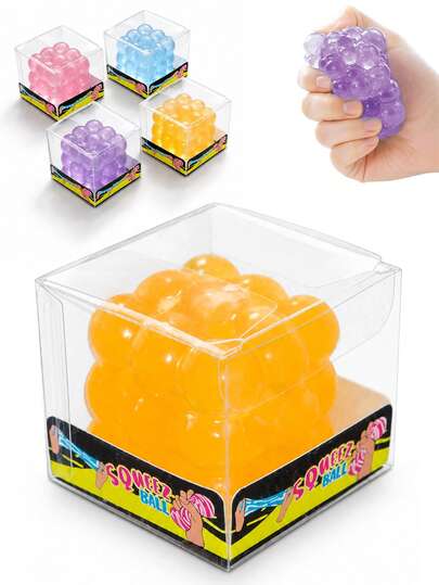 1pc New Malt Squeeze Stress Relief Magic Cube Toy, Ultra-Thin Squeeze Malt Anti-Pressure Toy, Soft Slow Rebound Water Cube Toy, Grape Texture, Slow Rebound, Durable, Suitable For Students, Teenagers And Adults, Ideal Holiday Surprise Stress Relief Gift, Holiday/Birthday Gift, Halloween Gift, Christmas Gift, Christmas Eve Gift