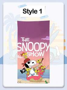 Khăn tắm biển Snoopy bán chạy nhất, chất liệu sợi siêu mịn, khăn tắm biển hoạt hình cho trẻ em, khăn thấm hút tốt cho mùa hè bên bờ biển. - hình chữ nhật - Xem 2