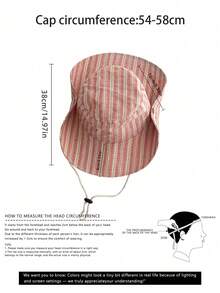 Vintage Check Pattern Patchwork Contrast Color Drawstring Wide Brim Bucket Hat, Unisex Boho Vacay Spring/Summer Sun Protection Hat, Bright Monochromatic Looks, Tie-Up UV Protection Travel Hat,Beach,Vacation - Multicolor - View 4