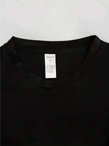 Estilo Urbano de Moda| Camiseta de Manga Corta con Estampado AB CUB, Corte Regular, Cuello Redondo, Tejido Elástico, Versátil para el Día a Día y Uso Casual, Crea Fácilmente un Estilo Urbano.El Cuello Redondo es Ideal para el Gimnasio, Correr, Ciclismo y Ropa Casual de Verano - Ropa Deportiva - Negro - Ver 2