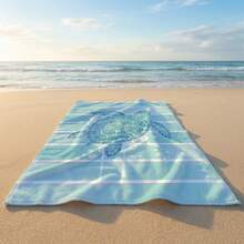 1pc Sea Turtle Printed Beach Towel, Suitable For Travel, Outdoor Camping, Beach, Swimming, Beach Vacation - A - View 6