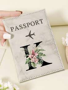 1pc A-Z 26 Letters Fashionable Letter Print Stylish Burgundy Passport Cover, Premium PU Leather Passport Wallet With Multi-Card Pockets For Credit Cards, Boarding Passes, And IDs, Compact And Portable Travel Essentials Organizer For Women, Men - Pink - View 107