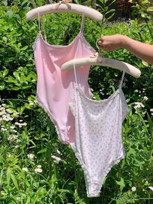 Body de encaje con parches, versátil para uso diario casual de mujer - Multicolor - Ver 4
