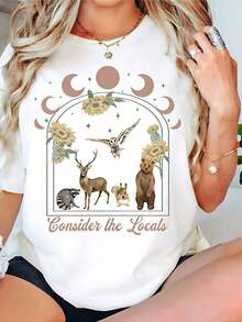 Camiseta de Parque Nacional, Camiseta "Respeta a los Habitantes Locales", Camiseta de Camping, Regalo para Amantes del Camping, Camiseta de Animales Salvajes, Camiseta de Mujer con Diseño de Naturaleza, Camiseta Casual de Algodón con Cuello Redondo para Primavera y Verano, Súper Suave, Camiseta Transpirable de Verano - Regalo Perfecto para Pascua, Día de San Patricio, Día de San Valentín, Día de la Madre para Mamá, Parejas, Familiares y Amigos. - 7-blanco - Ver 8