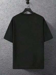 100% algodón puro, transpirable y agradable para la piel. Diseño clásico de cuello redondo, corte ajustado y adecuado para todo tipo de cuerpos. Estampado de moda con estilo minimalista y de alta calidad. Diseño unisex perfecto para conjuntos de pareja, ideal para el transporte diario, citas, ocio y ropa urbana - versátil y atemporal. - Negro - Ver 2