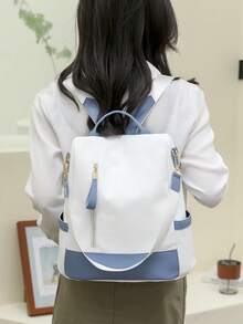 Mochila antirrobo premium para mujer; Mochila de cuero suave casual personalizada de última para mujer; Mochila de viaje multifuncional de gran capacidad y expandible; Mochila multiusos para estudiantes - Multicolor - Ver 6