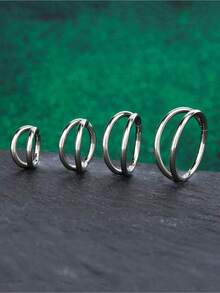 1 chiếc/bộ Khuyên mũi bằng thép không gỉ 316L đính đá Zirconia, cỡ 16G, Khuyên septum hai lớp, Khuyên septum, Khuyên môi, Khuyên septum, Khuyên helix, Khuyên sụn, Khuyên septum, Trang sức xỏ lỗ septum - Bạc - Xem 4