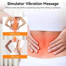 Smooth Spine Triple Fusion Back Massager For Sciatica Pain Relief, 3-In-1 Lumbar Traction Device With Heat And Vibration, Lower Back Stretcher For Office Chair & Car Support - Grey - View 6