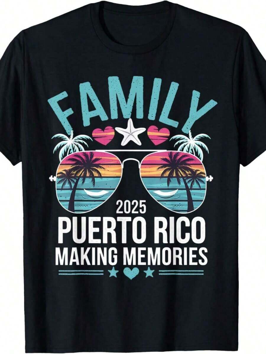 Cruze Familiar 2026, Viaje de Vacaciones a Puerto Rico, Camisetas Familiares a Juego - Blanco - Ver 1