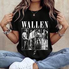 2026 Concert T-Shirt, Vintage Country Concert T-Shirt, Gift For Western Music Lovers. Women's Shirts, Women's Sweatshirts, Women's Casual Summer Sweater Blouse, Prom Dresses - 黑色 - 查看 1