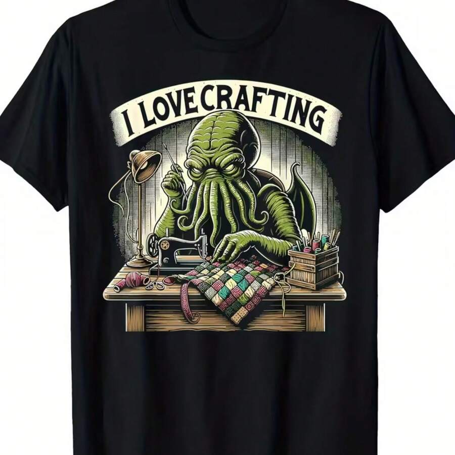 Printed T-Shirt For Men And Women - Black - View 1