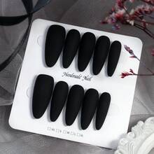 10Pcs High-End 100% Handmade French Press-On Reusable Fake Nails For Party And Birthday Gift Nail Supplies Nails Handmade Press On Nails - Dusty Pink - View 2