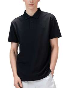 CAMEL CROWN Men's Outdoor Breathable Quick-Drying T-Shirt, Summer Sun Protection Short-Sleeve Polo Shirt, Moisture-Wicking And Wrinkle-Resistant - Phantom Black - View 2