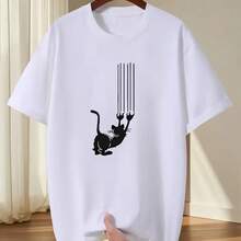 Camiseta impresa para hombres y mujeres - Blanco - Ver 1