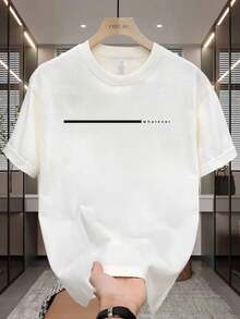 Soft Soft Men's Crew Neck Short Sleeve T-Shirt. Casual Style With Modern And Comfortable Prints. For Men And Women, Couple Style, Short Sleeve T-Shirt With  Pattern Print - 白色 5 - 查看 7