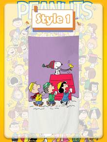 SNOOPY 畅销史努比超细纤维沙滩巾，卡通儿童沙滩浴巾，夏季海边吸水毛巾 - 長方形 - 查看 2