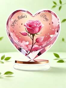 1 pièce Décoration de bureau en acrylique 2D, avec une belle rose au centre. Un cadeau plein de sens pour exprimer l'amour et la gratitude, apportant chaleur et joie à chaque bureau de maison et de bureau. Fournitures de bureau, décoration de bureau, accessoires de bureau, décoration de bureau, décoration d'intérieur - C - Voir 5