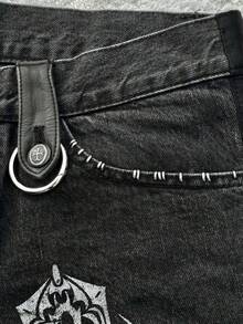 Pantalones campana bajo negro estilo high street con estampado exclusivo - Negro - Ver 5