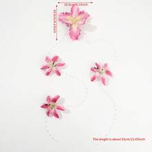 1件甜美仿真蘭花誇張花朵髮夾附流蘇，春夏季髮飾髮夾 - 彩色 - 查看 6