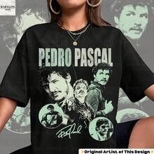 Oversized Vintage Pedro Pascal T-Shirt, Retro Pedro Pascal Fan T-Shirt, Pedro Pascal T-Shirt, Gift For Pedro Pascal Fans, Retro Pedro T-Shirt, Tribute T-Shirt To The Actor, Fashion. - 黑色 - 查看 6