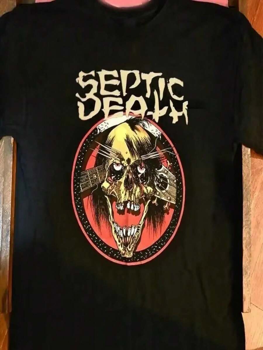 T-Shirt With The Theme "BurialSong" By SepticDeath, Sizes From S To 5XL. - 黑色 - 查看 1