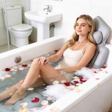 Full Body Bath Pillow With Headrest Lumbar Support Quick-Drying Bathtub Cushion With Breathable 4D Honeycomb Mesh Cushion Nonslip Machine Washable - Gray - View 10