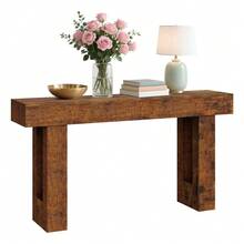 63" Long Console Table For Entryway, Rectangular Wooden Side Table For Behind The Sofa, Farmhouse Style Entry Table For Entryway, Hallway Or Living Room. - Rust Brown - View 1