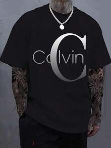 Special Offer On Men's Casual Short Sleeve Crew Neck T-Shirt, 180g, Medium Elasticity Fabric, Machine Washable, Comfortable Fit For All Seasons, With Unique Design, Comfortable Fit, Christmas/Valentine's Day/New Year, A Short Sleeve T-Shirt Suitable For Home, Daily Wear, Parties And Travel - Perfect As A Gift For Friends Or Family. - 黑色 - 查看 6